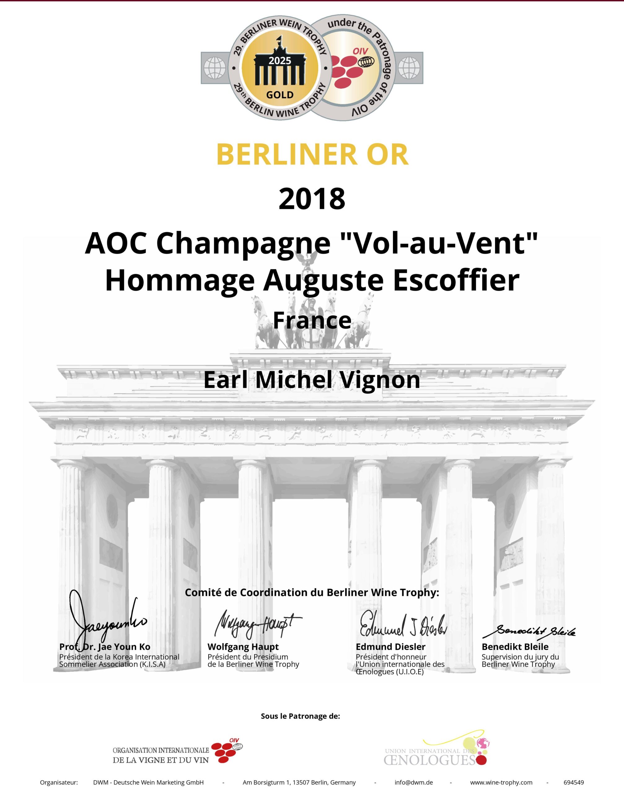 VOL AU VENT 22 BERLIN 25 OR