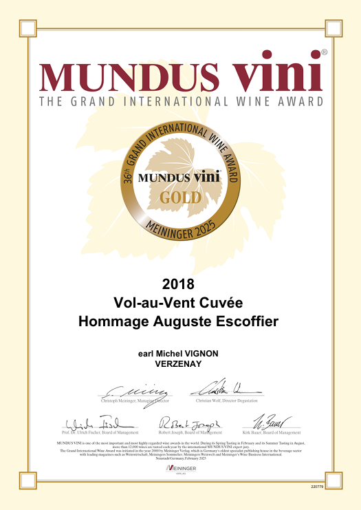 Vol au Vent 18 Mundus Vini Or 25